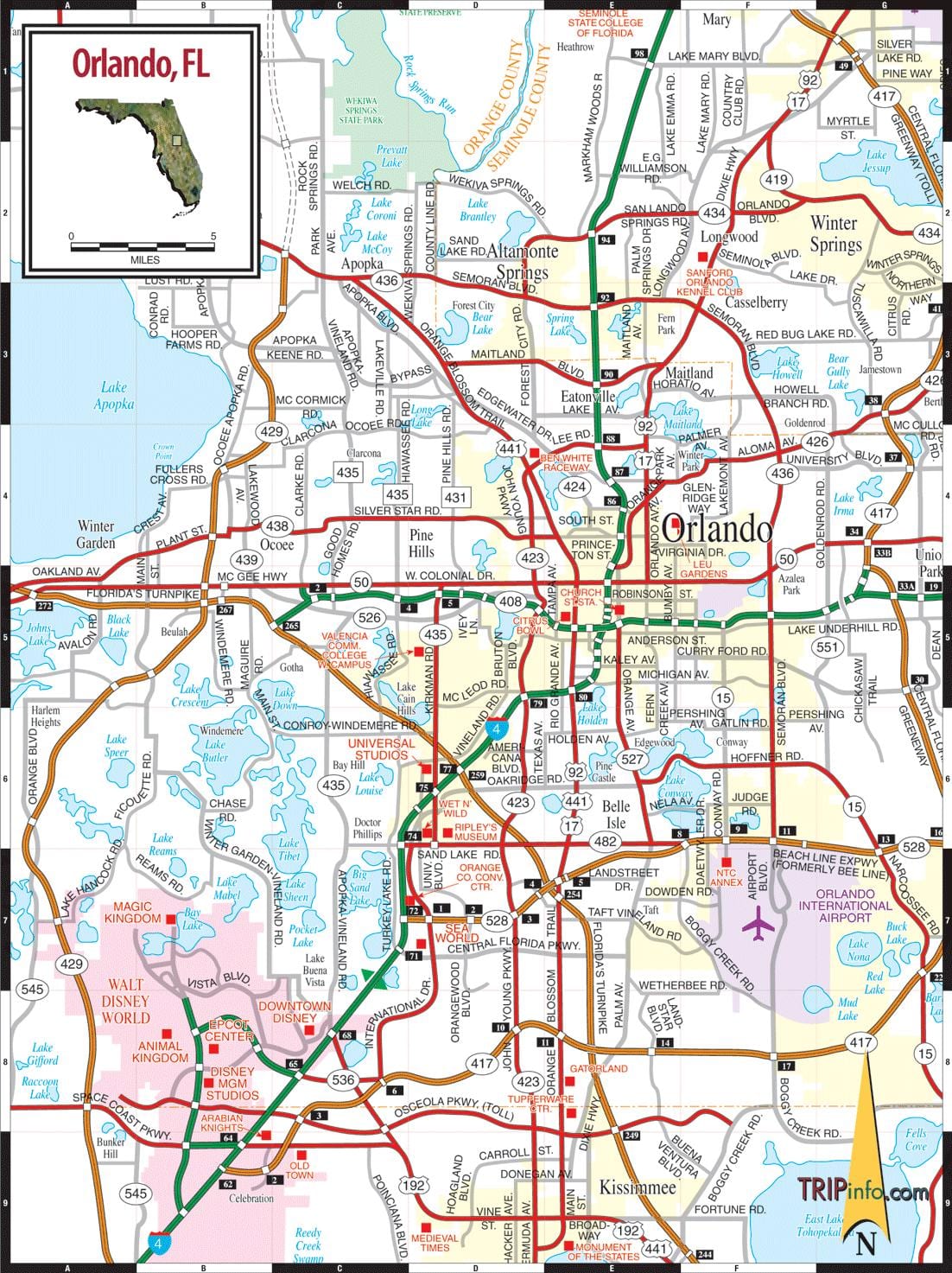 Orlando bản đồ Florida