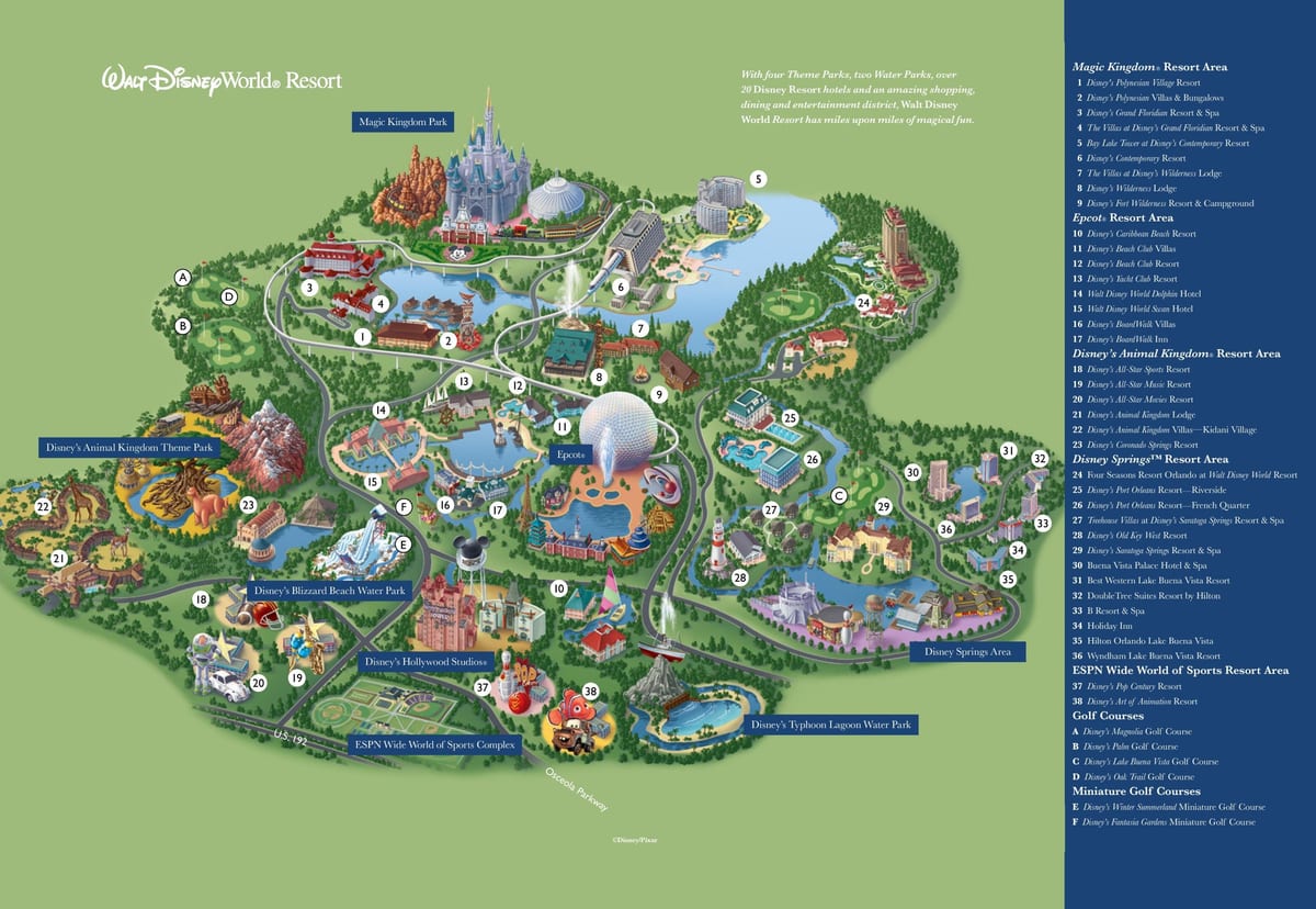 Disney resort bản đồ Orlando