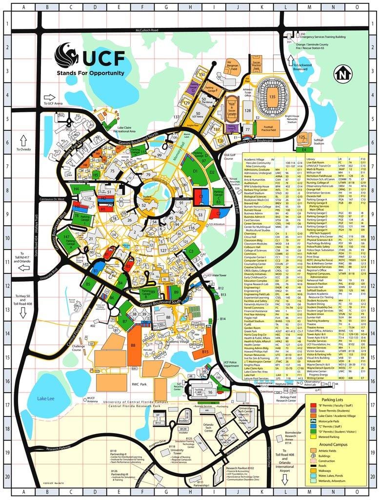 bản đồ của đại học Florida trung tâm