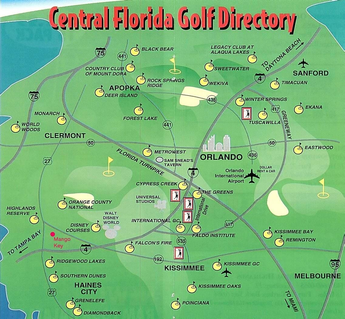 bản đồ của Orlando sân golf