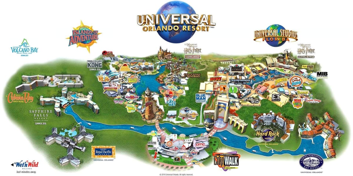 Universal bản đồ Orlando