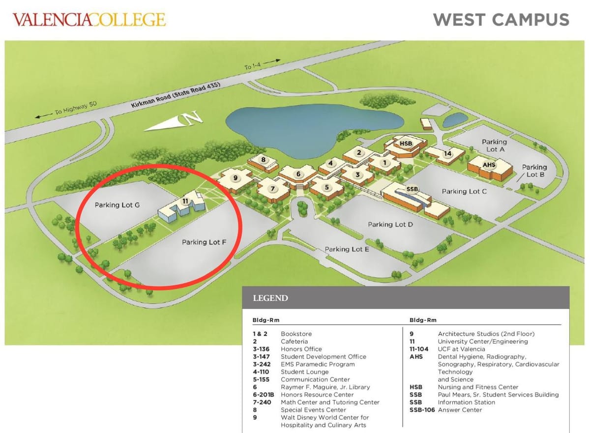 Valencia trong khuôn viên trường đại học west bản đồ