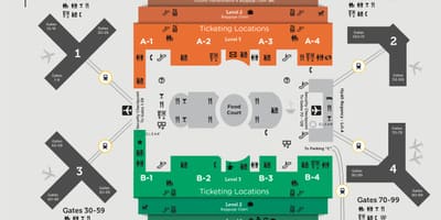 Bản đồ của sân bay Orlando