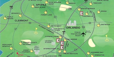 Bản đồ của Orlando sân golf
